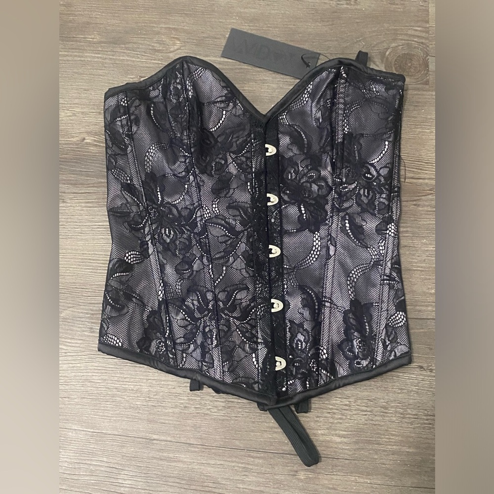 NWT Dolls Kill / Widow Spell Check Corset Top